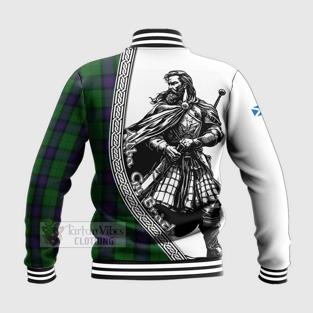 Tartan Vibes Clothing Armstrong Tartan Clan Crest Baseball Jacket with Highlander Warrior Celtic Style