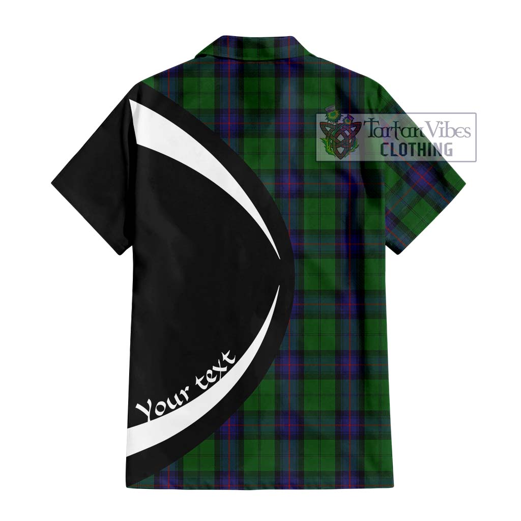 Armstrong Tartan Short Sleeve Button Up with Family Crest Circle Style - Tartan Vibes Clothing