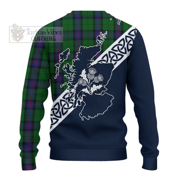 Armstrong Tartan Ugly Sweater Featuring Thistle and Scotland Map