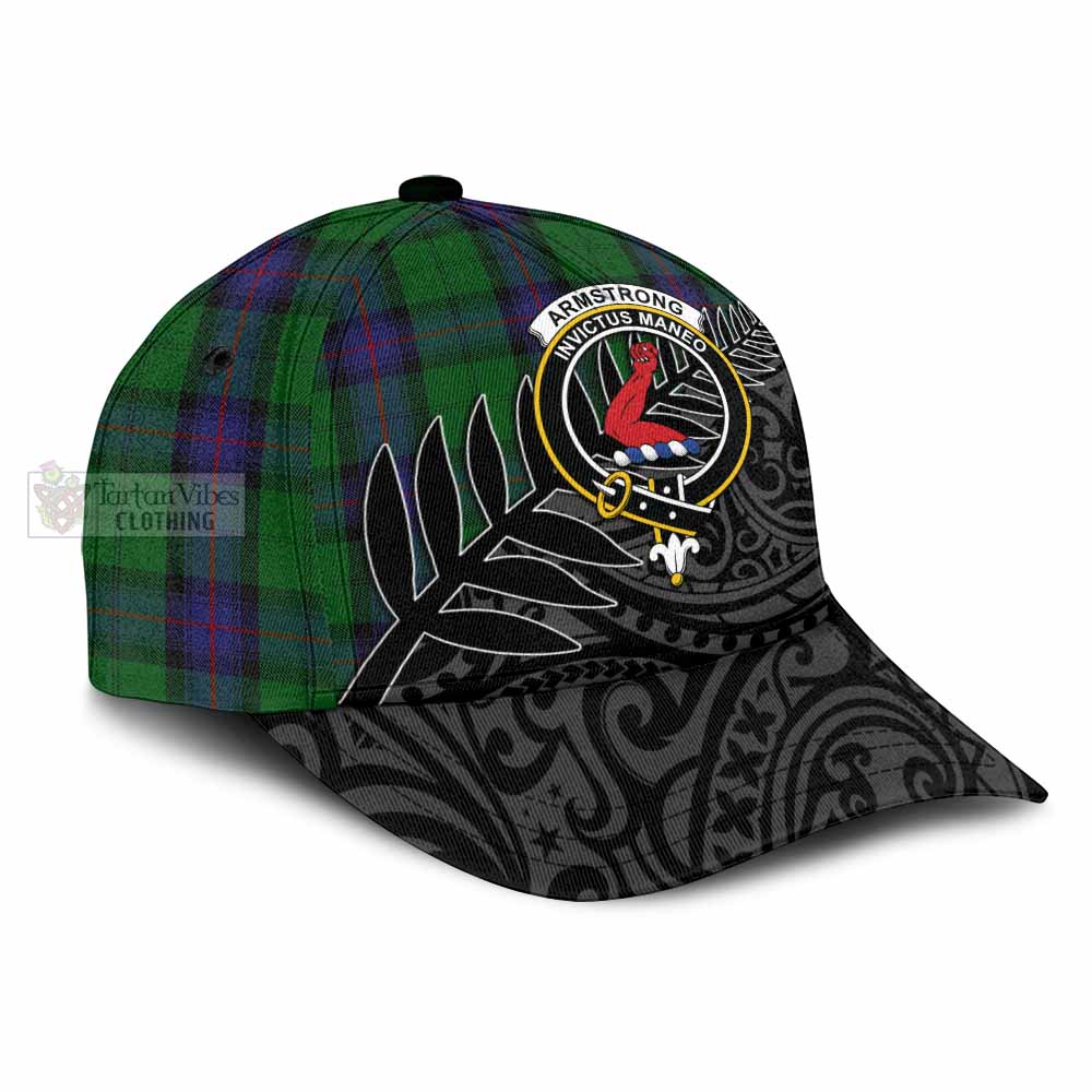 Tartan Vibes Clothing Armstrong Tartan Classic Cap with New Zealand Silver Fern Half Style