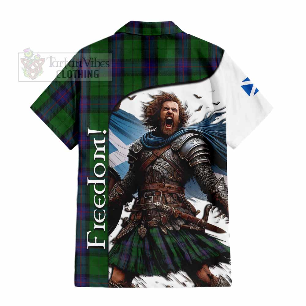 Tartan Vibes Clothing Armstrong Crest Tartan Short Sleeve Button Shirt Inspired by the Freedom of Scottish Warrior