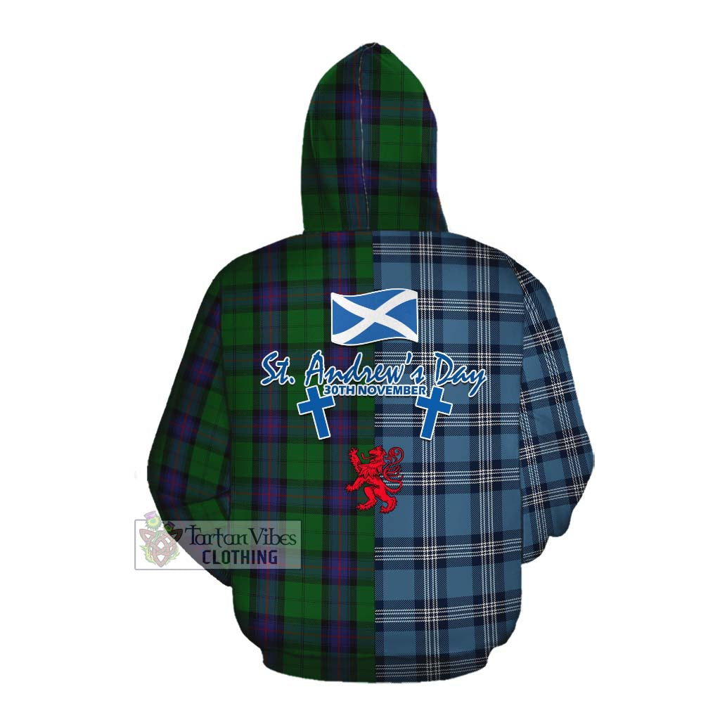 Tartan Vibes Clothing Armstrong Tartan Cotton Hoodie Happy St. Andrew's Day Half Tartan Style