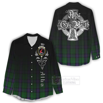 Armstrong Tartan Women's Casual Shirt Featuring Alba Gu Brath Family Crest Celtic Inspired