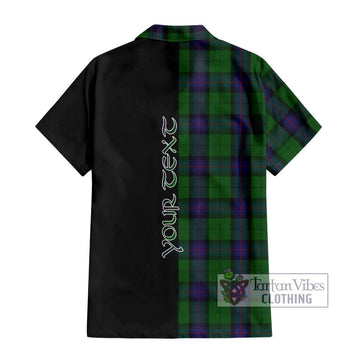 Armstrong Tartan Short Sleeve Button Shirt with Family Crest and Half Of Me Style