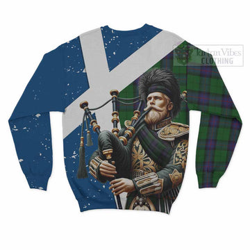 Armstrong Tartan Sweatshirt with Family Crest Scottish Bagpiper Vibes