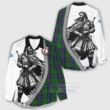 Armstrong Tartan Clan Crest Women's Casual Shirt with Highlander Warrior Celtic Style