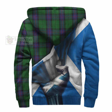 Armstrong Tartan Sherpa Hoodie with Family Crest Scotland Patriotic Style