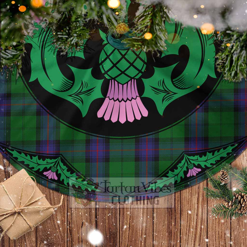 Tartan Vibes Clothing Armstrong Tartan Christmas Tree Skirt Scottish Thistle Style