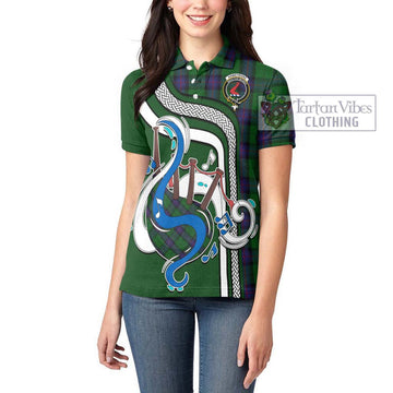 Armstrong Tartan Women's Polo Shirt with Epic Bagpipe Style