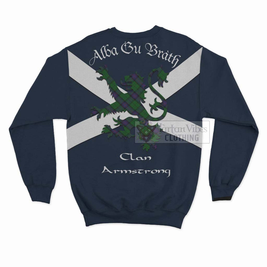 Tartan Vibes Clothing Armstrong Tartan Lion Rampant Sweatshirt – Proudly Display Your Heritage with Alba Gu Brath and Clan Name