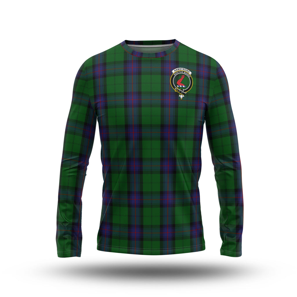 Armstrong Tartan Long Sleeve T-Shirt with Family Crest - Tartanvibesclothing