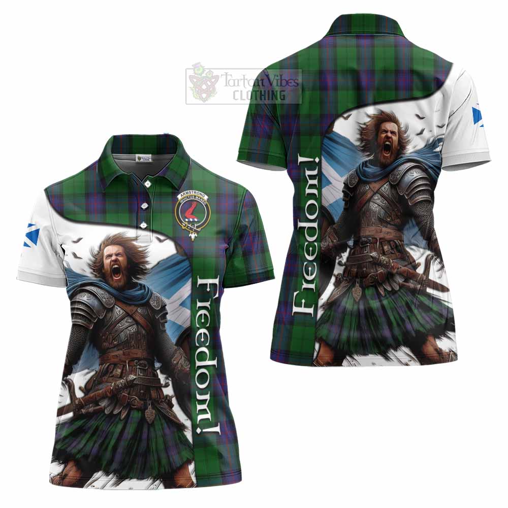 Tartan Vibes Clothing Armstrong Crest Tartan Women's Polo Shirt Inspired by the Freedom of Scottish Warrior