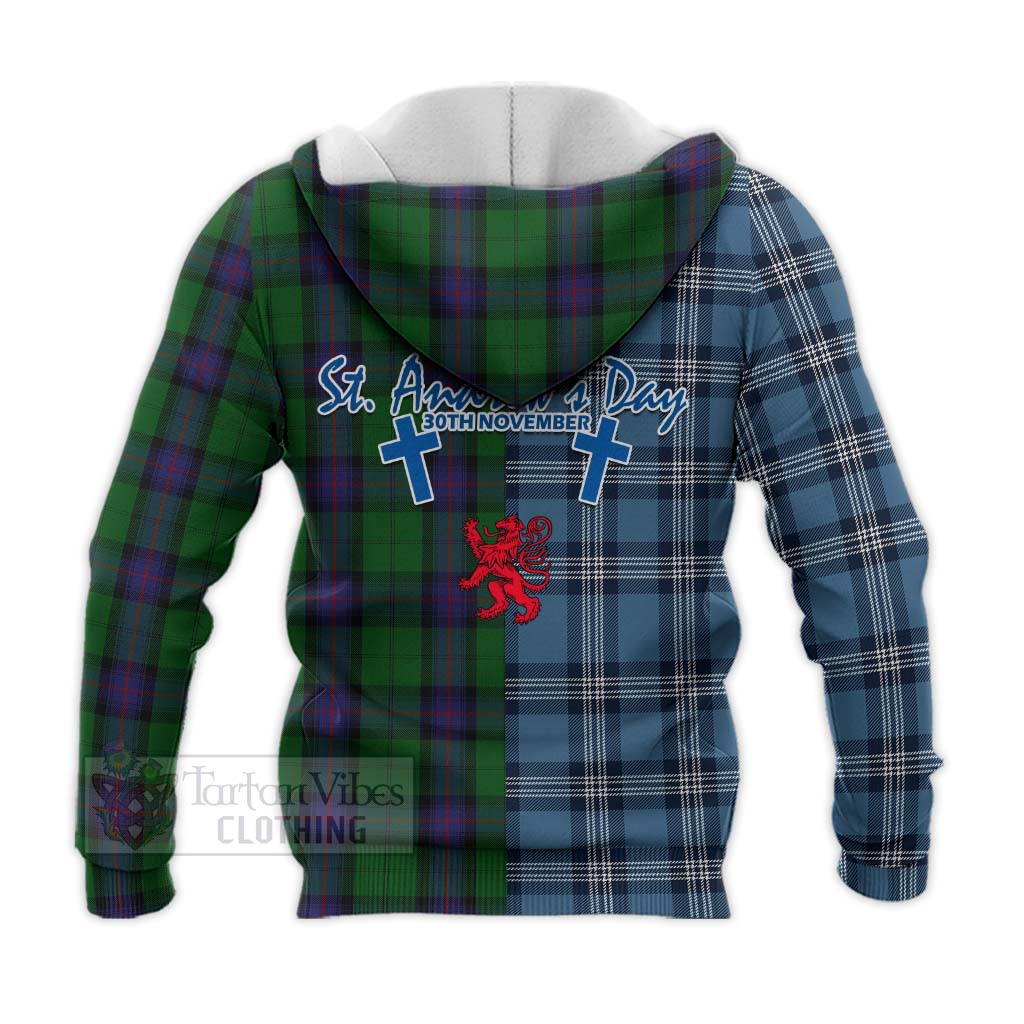 Tartan Vibes Clothing Armstrong Tartan Knitted Hoodie Happy St. Andrew's Day Half Tartan Style