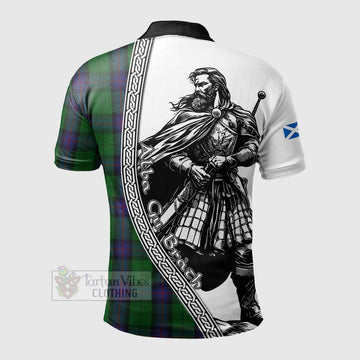 Armstrong Tartan Clan Crest Polo Shirt with Highlander Warrior Celtic Style