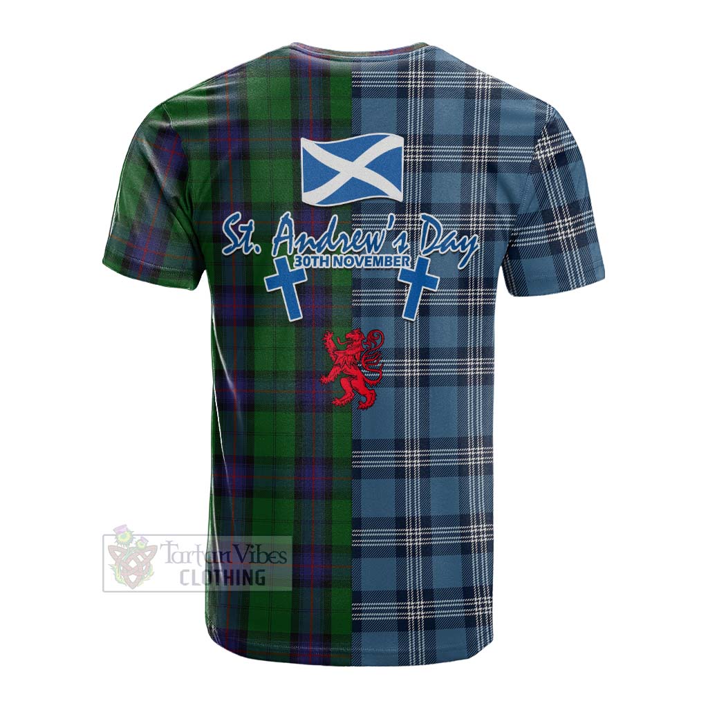 Tartan Vibes Clothing Armstrong Tartan Cotton T-shirt Happy St. Andrew's Day Half Tartan Style