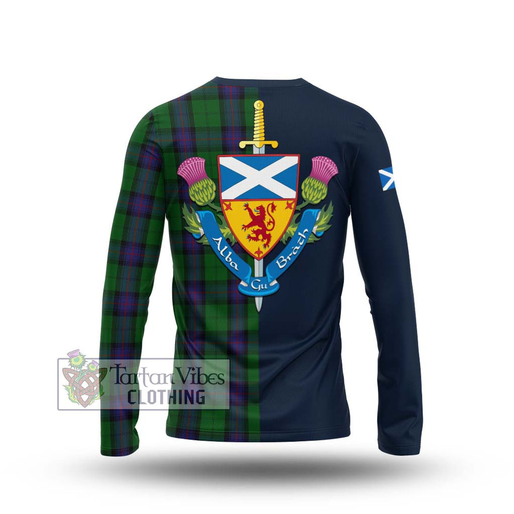 Tartan Vibes Clothing Armstrong Tartan Long Sleeve T-Shirt with Scottish Lion Royal Arm Half Style