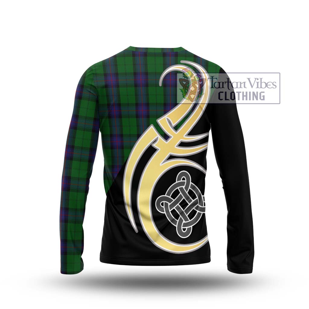 Armstrong Tartan Long Sleeve T-Shirt with Family Crest and Celtic Symbol Style - Tartan Vibes Clothing