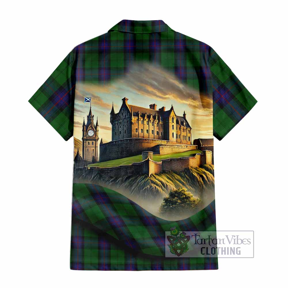 Armstrong Tartan Family Crest Hawaiian Shirt with Scottish Ancient Castle Style - Tartan Vibes Clothing
