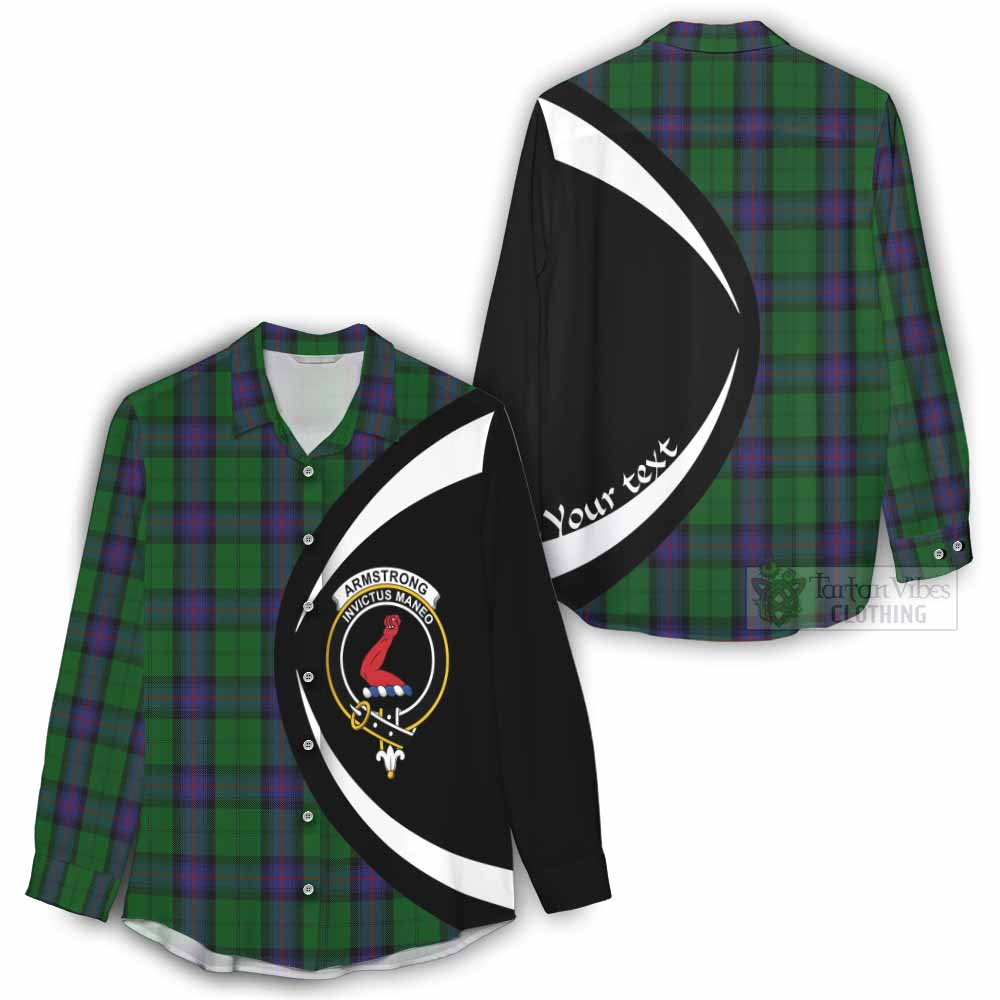 Tartan Vibes Clothing Armstrong Tartan Women's Casual Shirt with Family Crest Circle Style