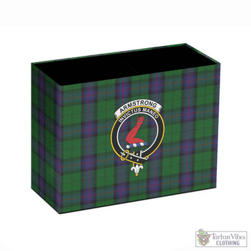 Armstrong Tartan Pen Holder with Family Crest