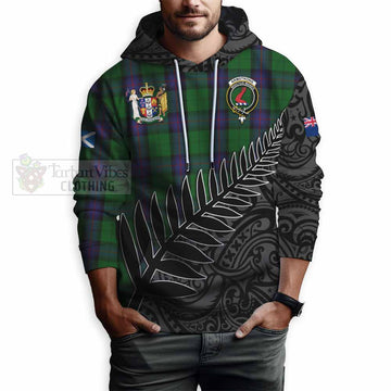 Armstrong Crest Tartan Hoodie with New Zealand Silver Fern Half Style