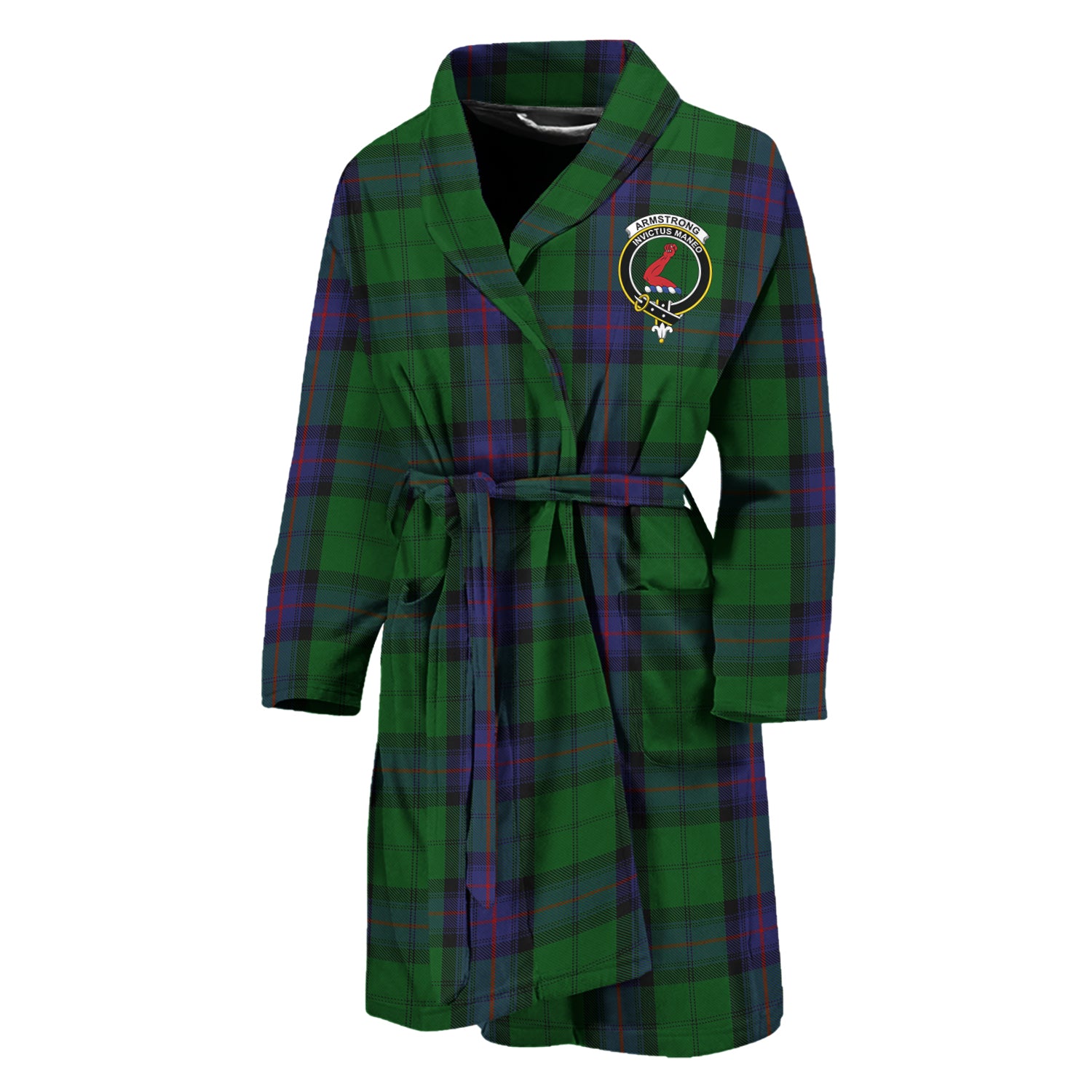 Armstrong Tartan Bathrobe with Family Crest Unisex M - Tartan Vibes Clothing