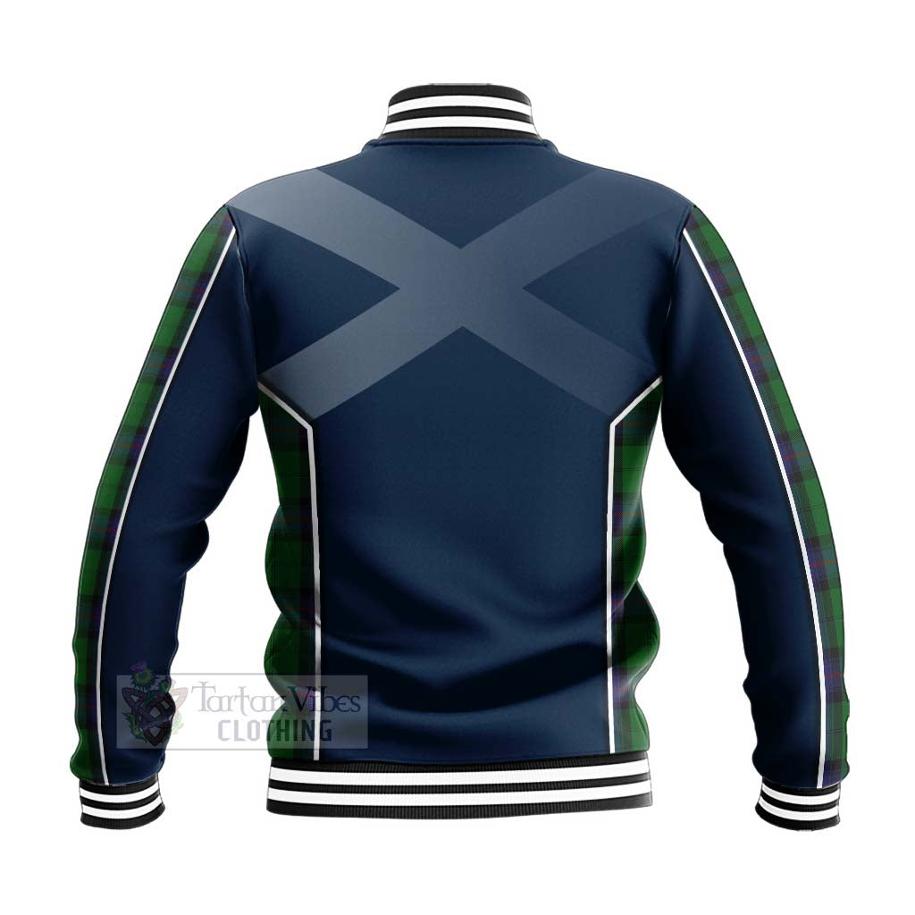 Tartan Vibes Clothing Armstrong Tartan Baseball Jacket with Family Crest and Scottish Thistle Vibes Sport Style