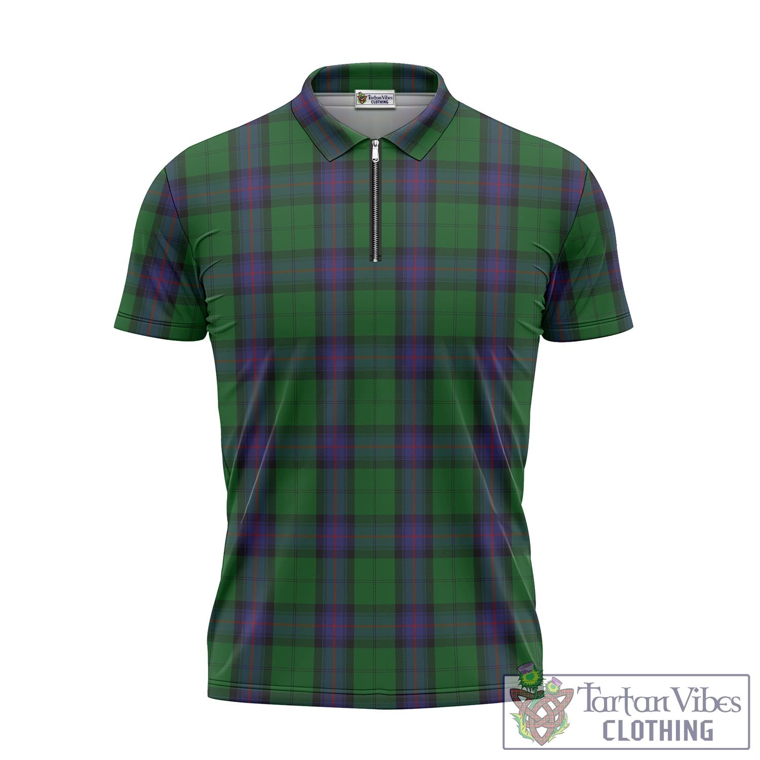 Tartan Vibes Clothing Armstrong Tartan Zipper Polo Shirt