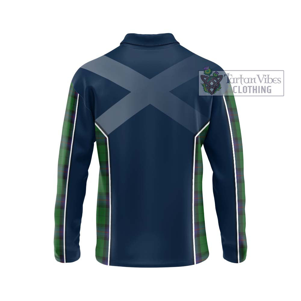 Armstrong Tartan Long Sleeve Polo Shirt with Family Crest and Lion Rampant Vibes Sport Style - Tartan Vibes Clothing