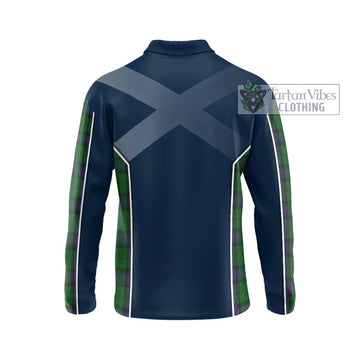 Armstrong Tartan Long Sleeve Polo Shirt with Family Crest and Lion Rampant Vibes Sport Style