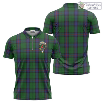 Armstrong Tartan Zipper Polo Shirt with Family Crest