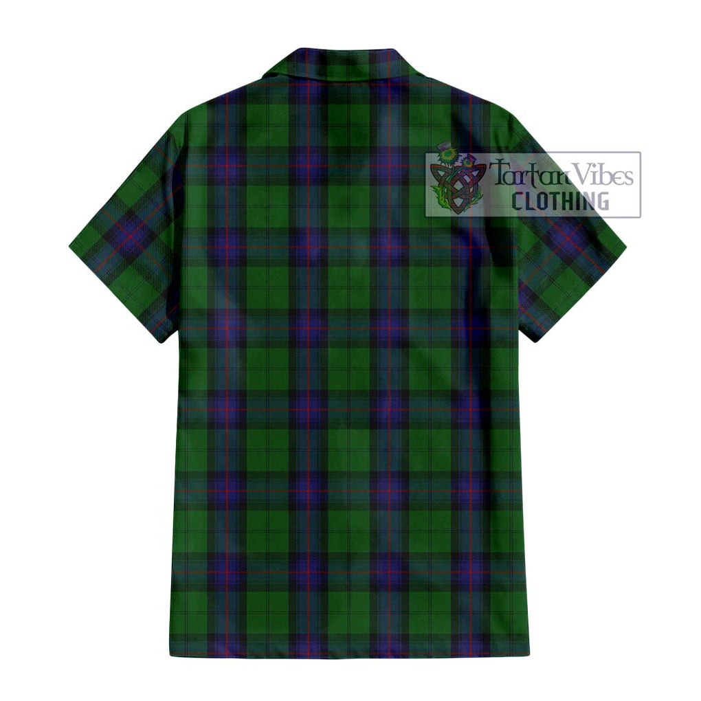 Armstrong Tartan Short Sleeve Button Shirt with Family Crest DNA In Me Style - Tartanvibesclothing Shop