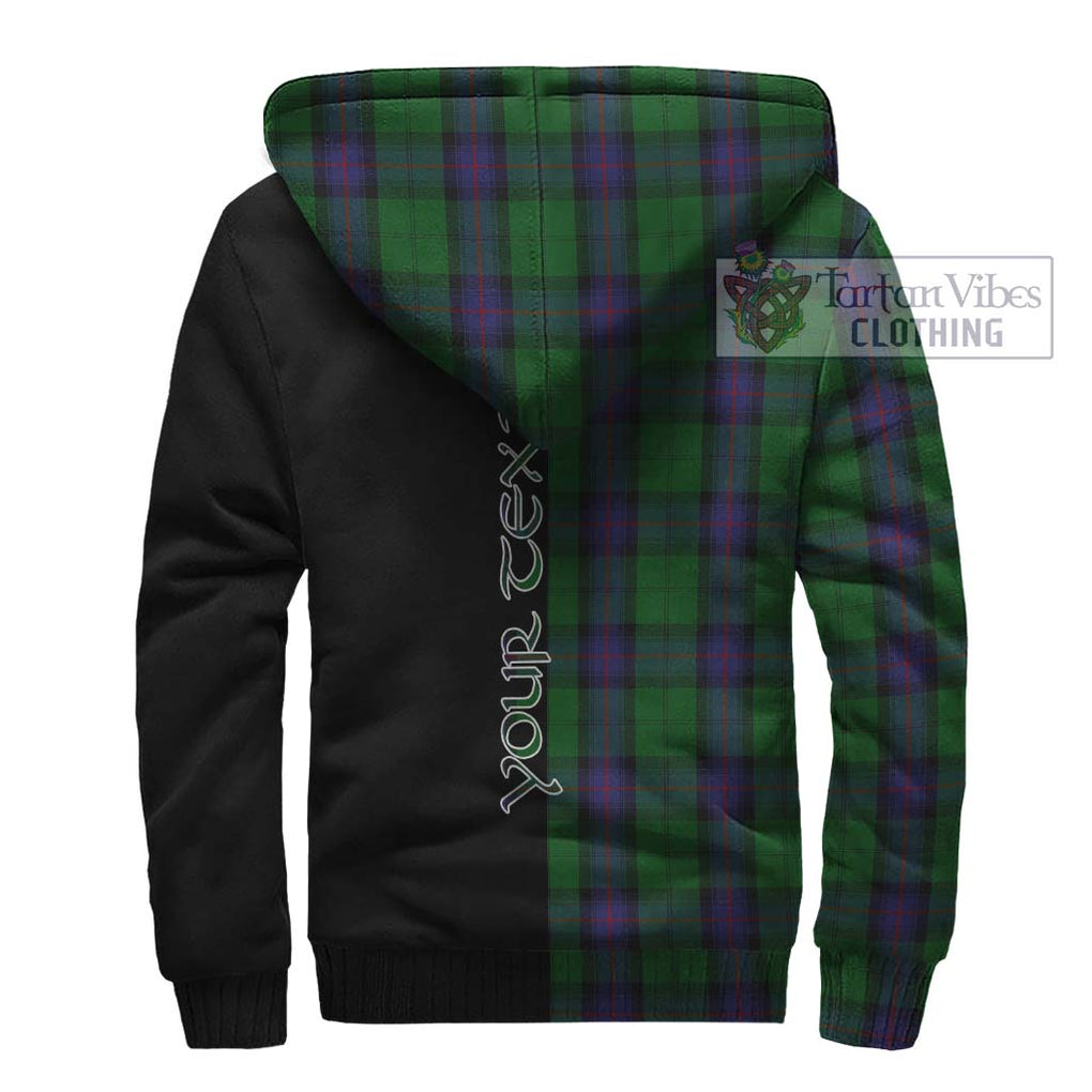 Armstrong Tartan Sherpa Hoodie with Family Crest and Half Of Me Style - Tartanvibesclothing Shop