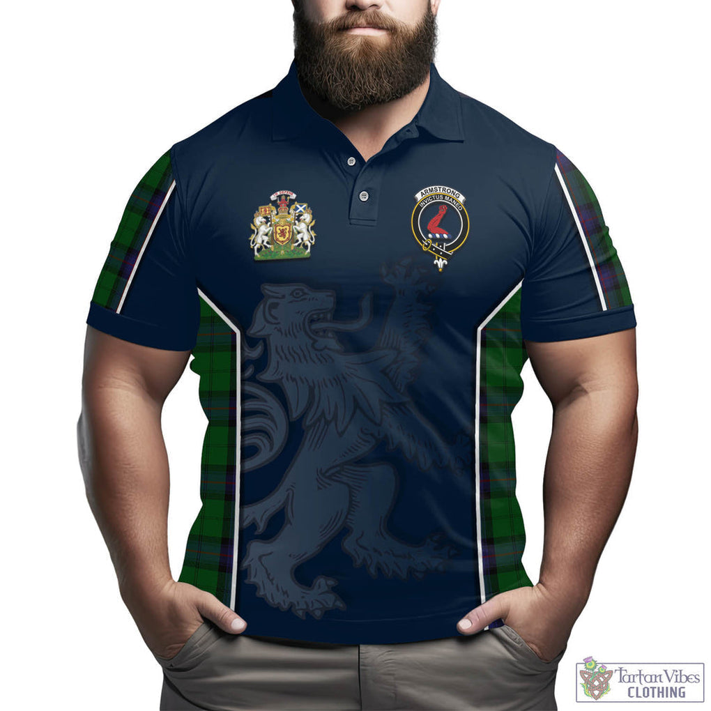 Tartan Vibes Clothing Armstrong Tartan Men's Polo Shirt with Family Crest and Lion Rampant Vibes Sport Style