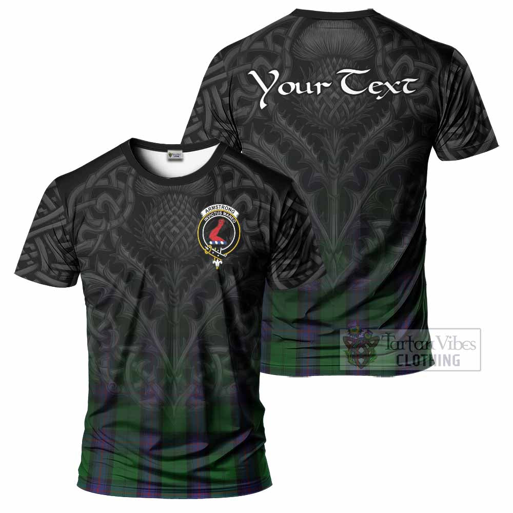 Tartan Vibes Clothing Armstrong Tartan T-Shirt with Family Crest Celtic Thistle Vibes