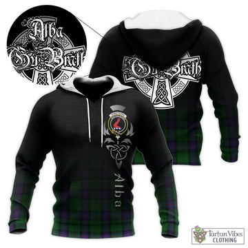 Armstrong Tartan Knitted Hoodie Featuring Alba Gu Brath Family Crest Celtic Inspired