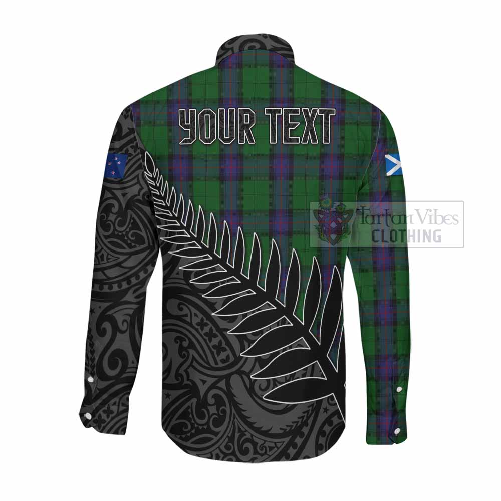 Armstrong Crest Tartan Long Sleeve Button Shirt with New Zealand Silver Fern Half Style Men's Shirt - Tartan Vibes Clothing