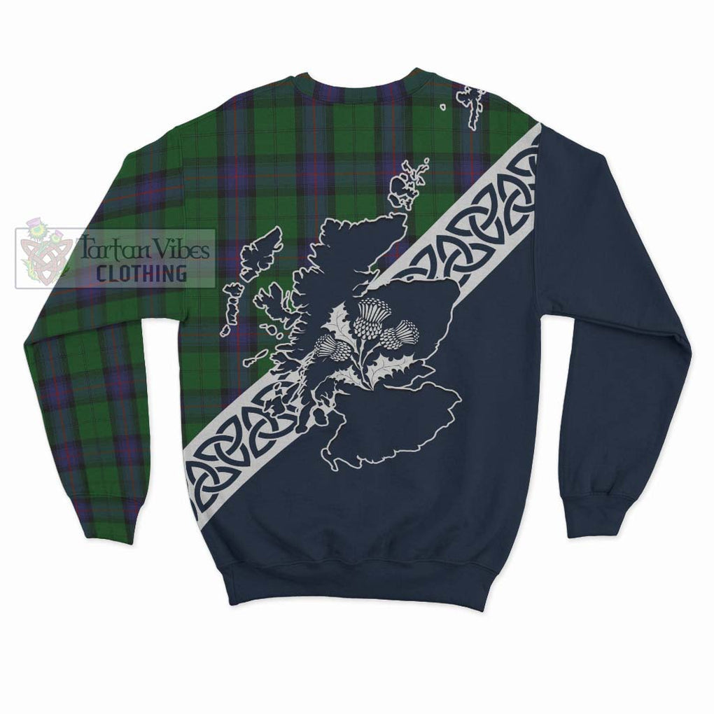 Tartan Vibes Clothing Armstrong Tartan Sweatshirt Featuring Thistle and Scotland Map