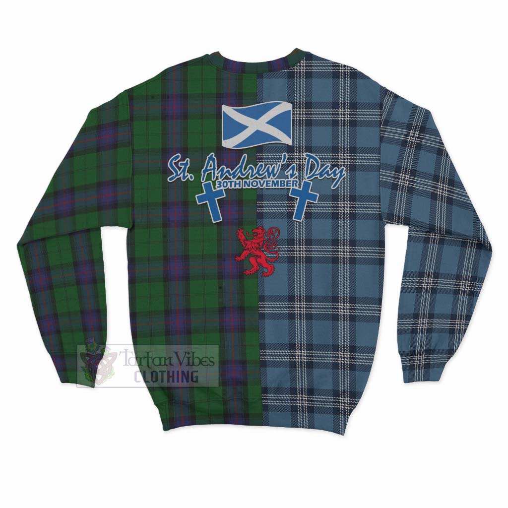 Tartan Vibes Clothing Armstrong Tartan Sweatshirt Happy St. Andrew's Day Half Tartan Style