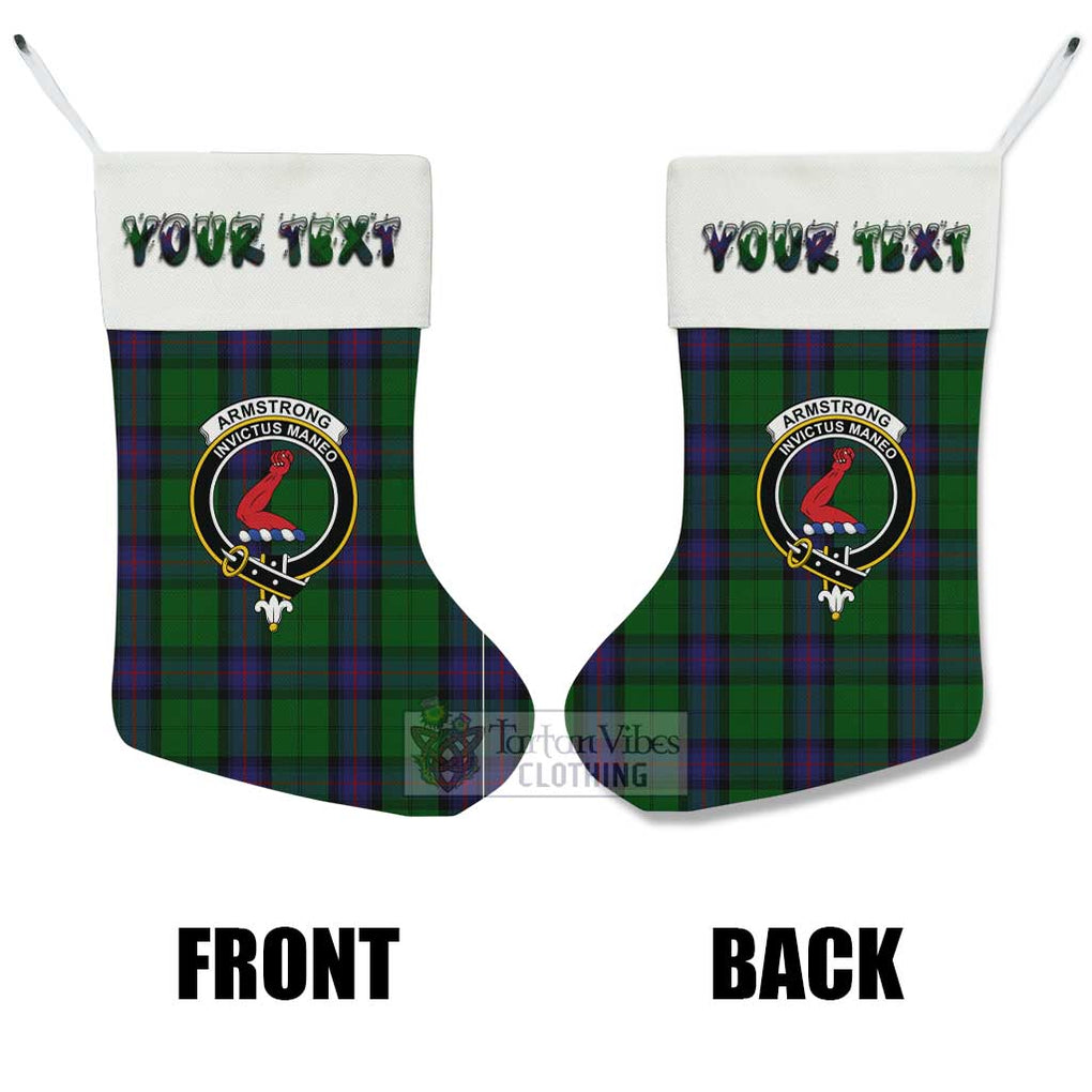 Tartan Vibes Clothing Armstrong Tartan Family Crest Christmas Stocking with Personalized Text