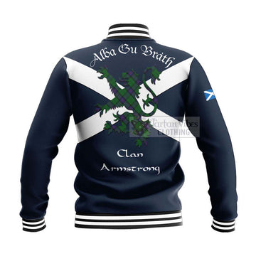 Armstrong Tartan Lion Rampant Baseball Jacket  Proudly Display Your Heritage with Alba Gu Brath and Clan Name