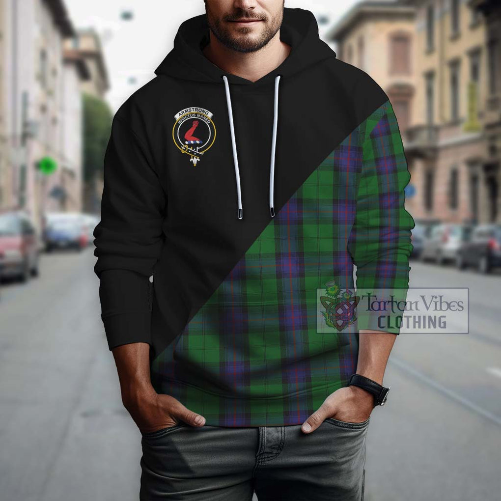 Armstrong Tartan Hoodie with Family Crest and Military Logo Style - Tartanvibesclothing Shop