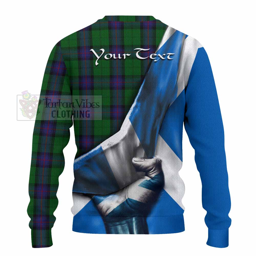 Armstrong Tartan Knitted Sweater with Family Crest Scotland Patriotic Style - Tartan Vibes Clothing