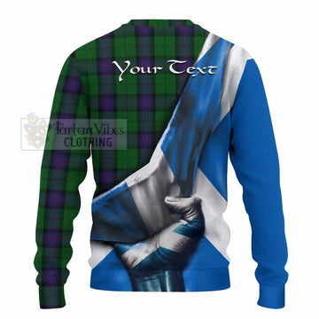 Armstrong Tartan Knitted Sweater with Family Crest Scotland Patriotic Style