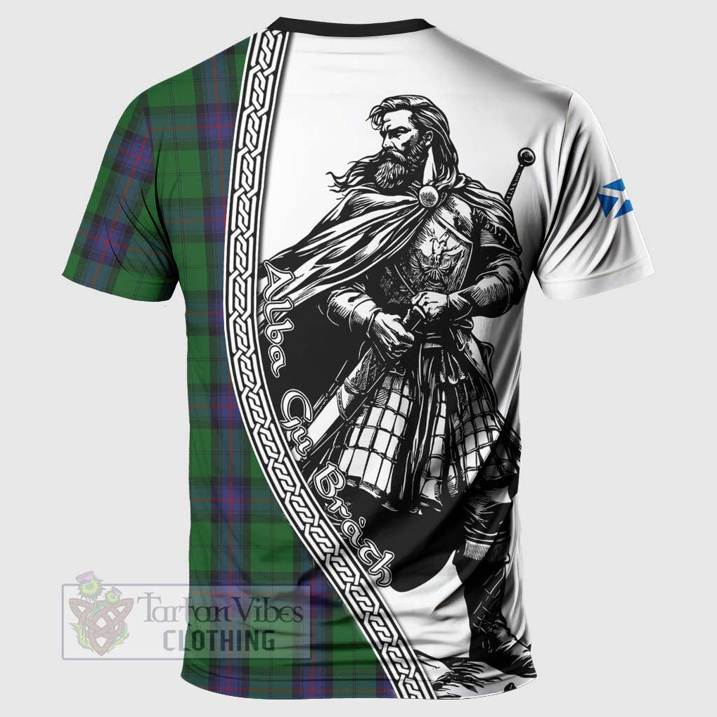 Tartan Vibes Clothing Armstrong Tartan Clan Crest T-Shirt with Highlander Warrior Celtic Style