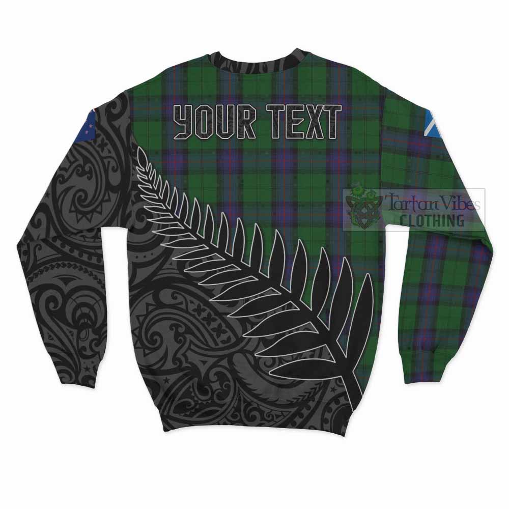 Tartan Vibes Clothing Armstrong Crest Tartan Sweatshirt with New Zealand Silver Fern Half Style