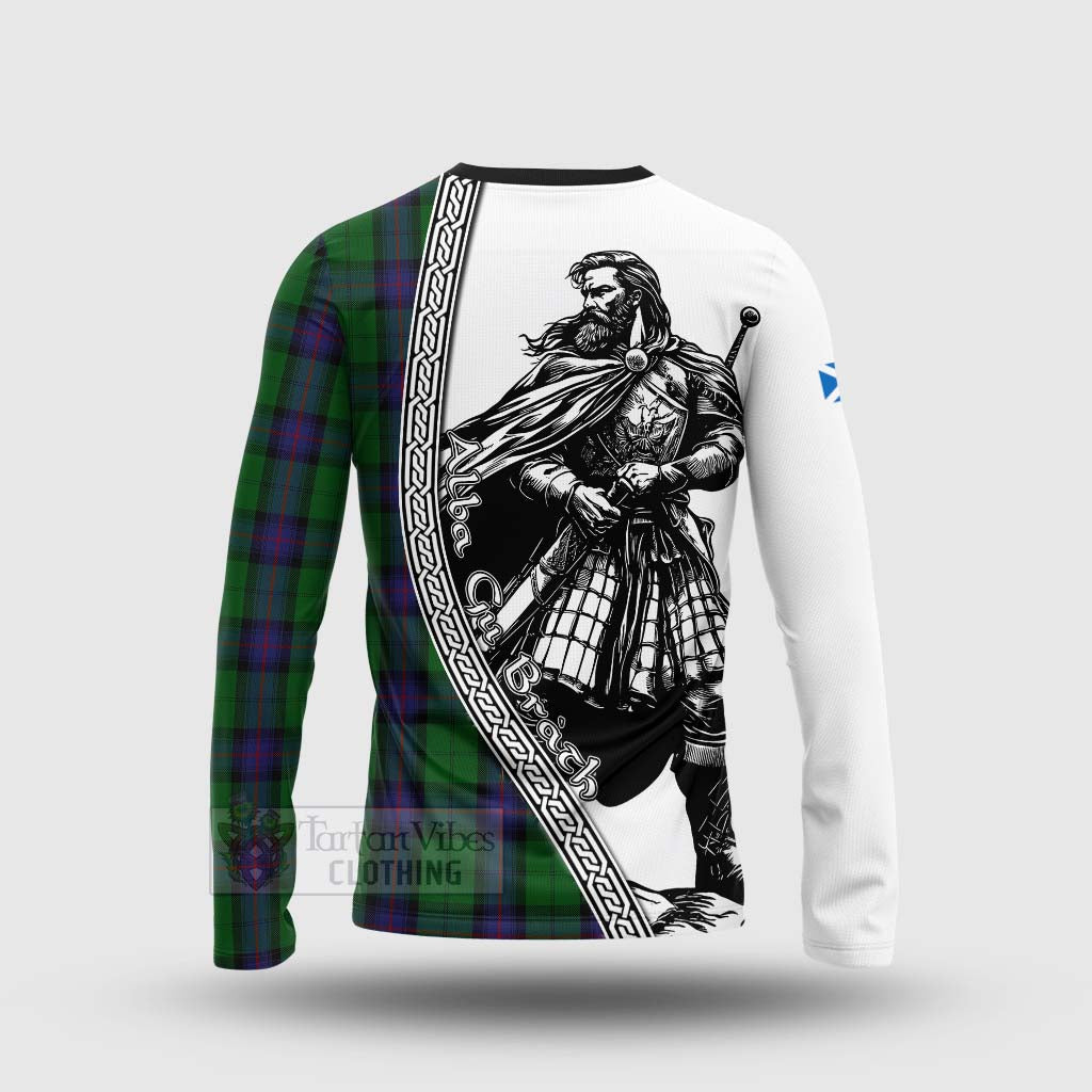 Tartan Vibes Clothing Armstrong Tartan Clan Crest Long Sleeve T-Shirt with Highlander Warrior Celtic Style