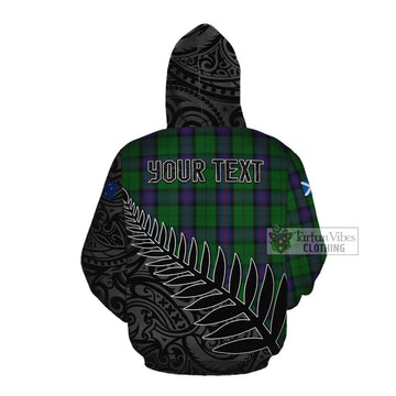 Armstrong Crest Tartan Cotton Hoodie with New Zealand Silver Fern Half Style