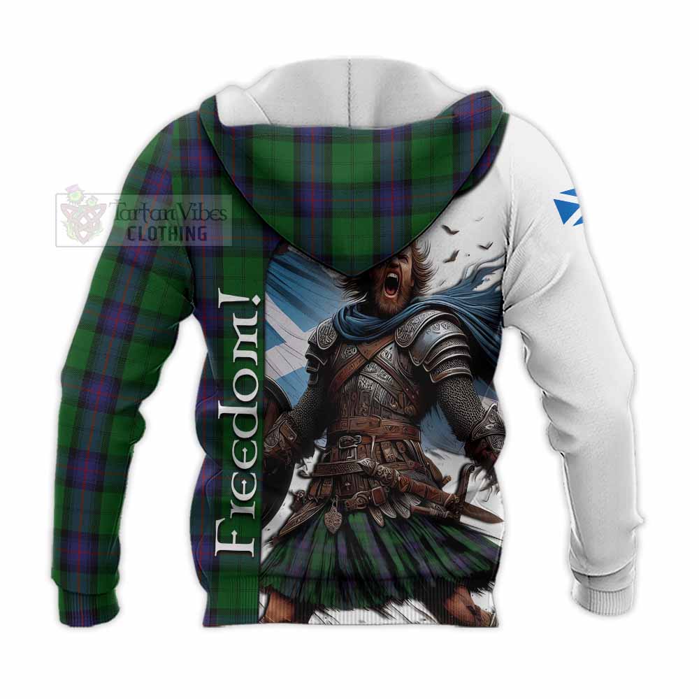 Tartan Vibes Clothing Armstrong Crest Tartan Knitted Hoodie Inspired by the Freedom of Scottish Warrior