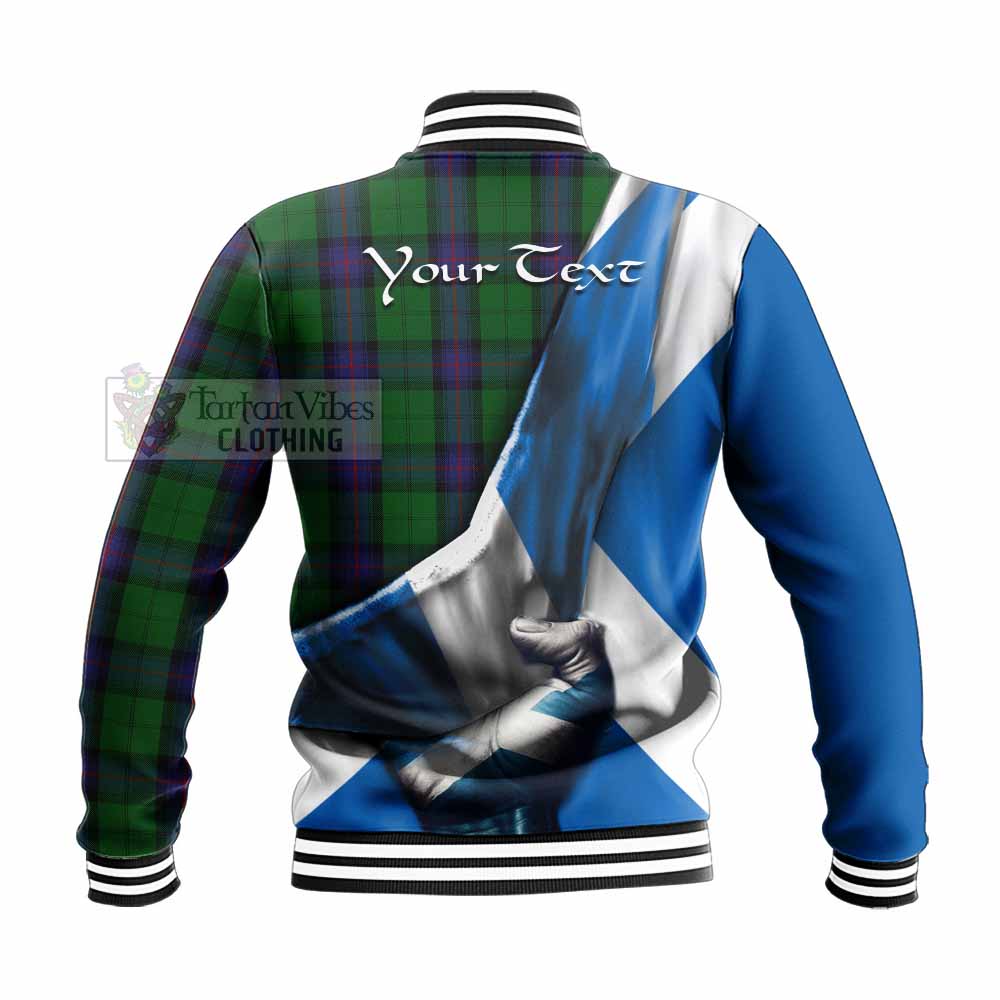 Tartan Vibes Clothing Armstrong Tartan Baseball Jacket with Family Crest Scotland Patriotic Style